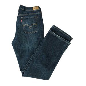 Levis 515 Jeans Womens Size 32 High Rise Boot Cut Dark Blue Wash Denim Pant